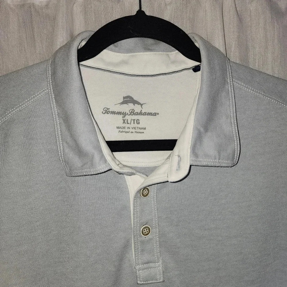 Tommy Bahama Light Gray Polo Size XL - Picture 2 of 5
